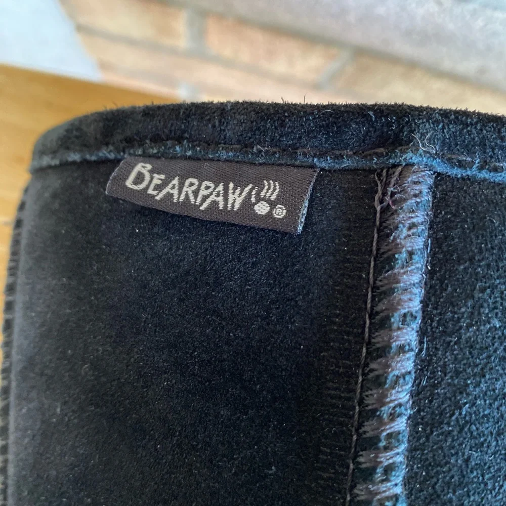 BearPaw Black Dorado II Suede Leather Sherpa Lined Boots Size 8